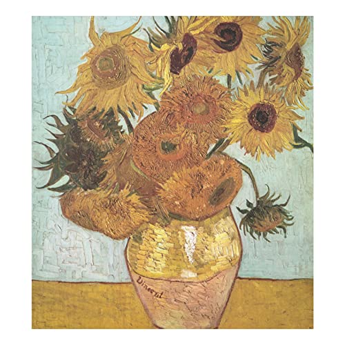 Kitchen Dishwasher Cover Van Gogh Sunflower Art Magnetic Dishwasher Stickers Decor Panel Decal, Home Decor Magnetic Stickers for Cabinet Appliances 23in W x 26in H