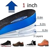 Dr. Shoesert 3-Layer Adjustable Height Increase Insoles, 3/4 Length Shock Absorption Cushion Heel Lift Inserts (Large, Blue)