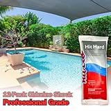 Nu-Clo Super Pool Hit Hard Shock Swimming Pool & Spas - Fast Dissolving, Non-Stabilized - 68% Available Chlorine - 12 x 1 Pound Bags