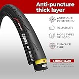 Fincci Pair 700 x 25c Foldable Tire, 25-622, 60 TPI with LVL3 Nylon Protection – Ideal for Road, Touring, and Race Bicycles