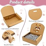 PLMMOUT 15 Pcs Gift Boxes with Lids,Bridesmaid Proposal Box with Ribbon,Gift Boxes Bulk 10.6x8x3.2 Inch,Brown Kraft Paper Gift Box for Wedding, Packaging,Present,Birthday,Crafting,Party (Brown)