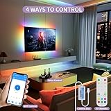 MIWISE 5V USB RGB Smart IC COB LED Strip Light WS2811 Addressable,9.84ft/3m Color Chasing Flexible LED Tape Light with APP Control/Music Mode,Work with Alexa/Google,for TV,Bedroom,Party DIY Decoration