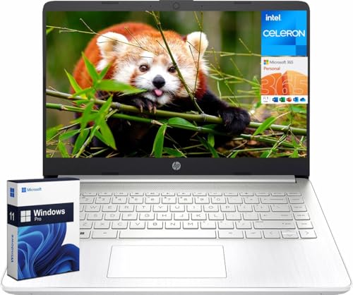 HP Stream 14 inch Laptop for Student and Business, Intel Quad-Core N4120, 16GB RAM, 384GB Storage(128GB eMMC+256GB Card), Webcam, Bluetooth, WiFi, HDMI, with One-Year Office 365 & Windows 11 Pro
