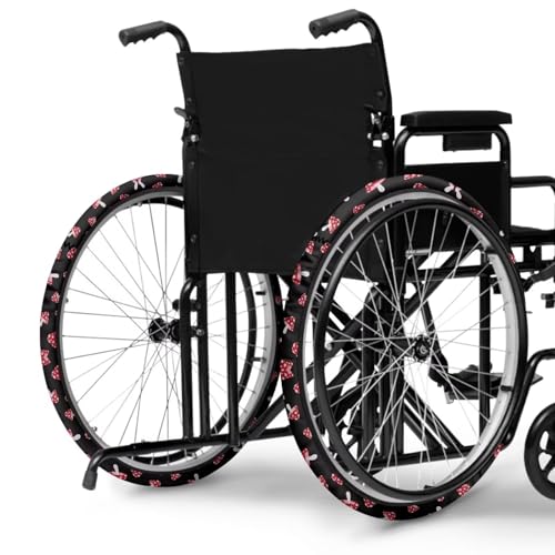 Vanideaoty Mushroom Wheelchair Wheel Covers Non-Slip 24" Wheels Protective Cover to Protect Floors Carpets