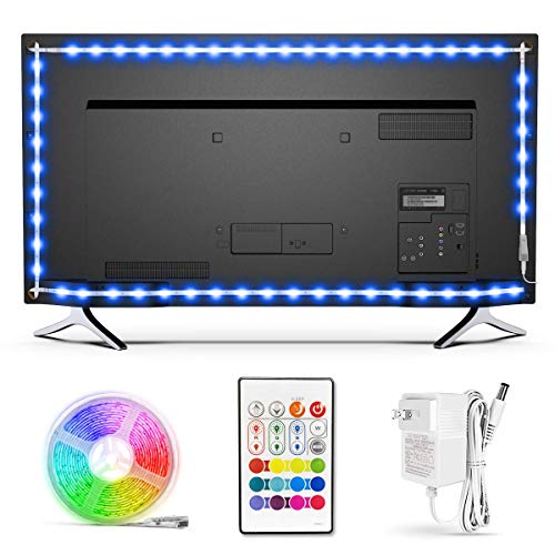 BASON LIGHTING LED TV Backlight,Bason Strip Lights with Remote for 75-82in TV, 4096 DIY Color Changing Lights, SMD 5050 LEDs TV Bias Lighting with Power Supply, Upgraded, Ultra-Long, for TV.