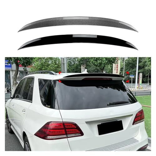 Rear Roof Spoiler Wing Lip Compatible With Mercedes Benz W166 ML GLE Class 2012-2019 Carbon Fiber Look/Gloss Black Car Trunk Upper Splitter(Natural)
