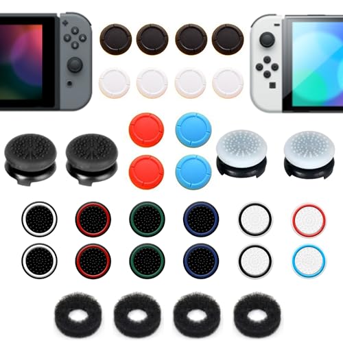 ZHI-NYLLDJS FPS Thumb Grips Set for Nintendo Switch/OLED/Lite,for Nintendo Switch Joystick Caps,Silicone Analog Stick Caps for Switch Joycon,Assist Motion Rings,Thumb Grip Caps(Black FPS)