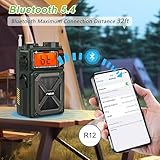 Portable Shortwave Radios with NOAA Weather Radio, Greadio 14800mWh Digital Radio AM FM with Bluetooth 5.4, Crank/Solar/USB Charging, Support USB/TF, Power Bank/SOS/Flashlight for Outdoor, Emergency