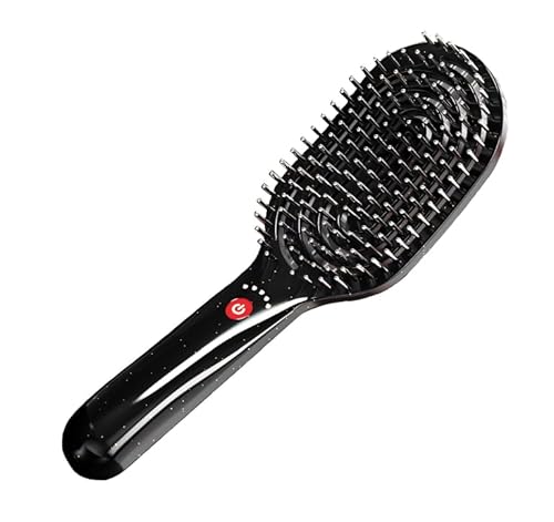 Scalp & Head Massage Comb Brush Electric, Professional Stainless Ems Hollowed Tools for Hair Growth and Styling Portable Microcurrent Deep Hair Massager for Women and Men (Black)