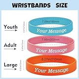 Benmify 100pcs Personalized Silicone Wristbands with Text Custom Rubber Bracelets Bulk Customizable for Events, Gifts, Awareness,Party, Support, Men, Women