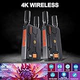 4K Wireless Transmitter Receiver HDMI Video Transmission System, Ultra-Long Range Plug and Play, 2.4/5GWirelessVideoTransmissionSystem forStreamingCameraVideo/Audio from Laptop/Projector/Video Monitor