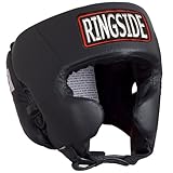 Ringside Competition Boxing Muay Thai MMA Sparring Head Protection Headgear with Cheeks, Black, Large