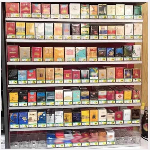 GZHERVICES Store Display Shelves, Rectangular Cigarette Case Holder, Cigarette Display Holder, Wall Mounted Cigarette Rack (Color : Clear, Size : 61.5x28.4x69cm)