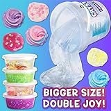 4 LB Huge Glassy Clear Slime Bucket Toy for Kids, FunKidz 64 FL OZ Premade Big Crystal Slime Pack Gift with 29 Sets Add-ins Jumbo Slime Kit for Girls Boys Party Present