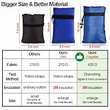 Enlarge Outdoor Faucet Cover for Winter Freeze Protection, 3M Thinsulate, 10”H x 6.3”W Hose Bib Covers for Wall Taps Outside, Waterproof & Frost Free Insulated Spigot Cover, 4 Pcs Faucet Socks - Blue