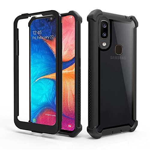 Asuwish Phone Case for Samsung Galaxy A20 A30 Cover Shockproof Hard Drop Proof Full Body Protective Heavy Duty Hybrid Dual Layer Cell Accessories Glaxay M10s A 30 Gaxaly 20A SM A205G Women Men Black