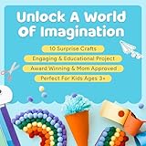 Mumaloo Craft Box for Kids - 10 Creative Arts and Crafts for Kids Ages 4-8, Fun, No Mess Educational Preschool & Homeschool Art Projects, Toddler Crafts Kit Supplies, 3 4 5 6 7 8 Year Old Girls & Boys