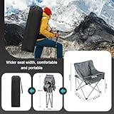 Heated Camping Chair Folding Sports Outdoor Recreation Camping Hiking Furniture, 3 Level Heat Adjustment for Back & Seat, Foldable Warmed Lawn Chairs for Open air Patio Trip Expedition Power Bank NOT