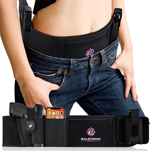 Bulletproof Bunny Belly Band Holster for Women and Men - Concealed Carry Gun Holster - Fits Glock, S&W, Taurus, Ruger, Sig + Most Pistols and Revolvers - Breathable Neoprene Belly Holster, 3 Sizes