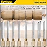 HURRICANE 8pc Wood Lathe Chisel Set Wood Turning Tools Wood Lathe Tools HSS Turning Tools for Woodworking with Wooden Box - Perfect Tools for Precision Cutting and Smooth, Detailed Projects