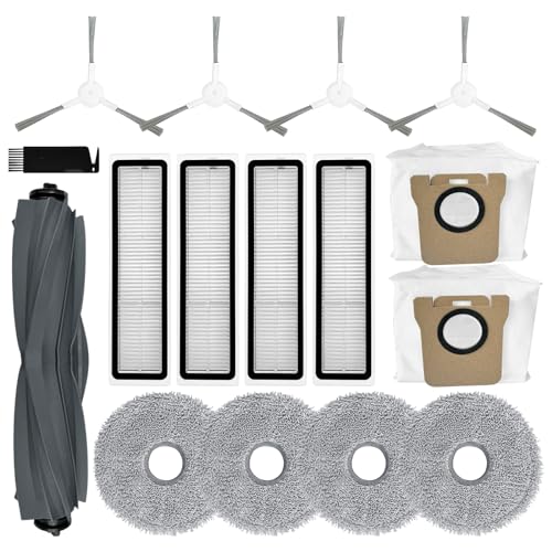 Vacking 16 PCS Replacement Parts Compatible for Dreame L10s Ultra / L10 Ultra, for Xiaomi X20+ Accessory Kit, 1 Main Roller Brush, 4 Filters, 4 Mop Pads, 2 Dust Bags, 4 Side Brushes, 1 Cleaning Tool