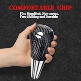 nuoozy Genuine Carbon Fiber Gear Shift Knob Cover Compatible with Toyota RAV4 Camry Corolla Highlander Yaris Prius C Manual Transmission Shift Lever Knob Head Vehicle Modified Replacement Parts Black