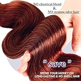 12A Reddish Brown Body Wave 3 Bundles Human Hair With HD Frontal Pre Plucked 14 16 18+12 IN Double Drawn Copper Auburn 13x4 Ear To Ear Frontal With Bundles 100% Raw Hair Colored 33B