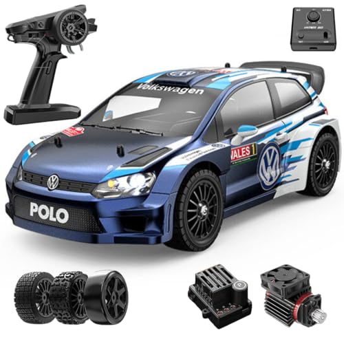 Brushless RC Rally Car MJX 14304 Hyper Go, 1/14 Scale VW Polo, 60km/h High Speed RC Car for Adults, Brushless 4x4 Electric Powered, CNC Chassis & Oil Shocks, 2.4GHz Remote, 1:14 RC Cars for Adults
