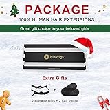 Niawigs Micro Links Human Hair for Black Women Kinky Straight Microlink Hair Extensions Human Hair 100 Strands Micro Loop Human Hair Extensions 14 Inches 85G Natural Black