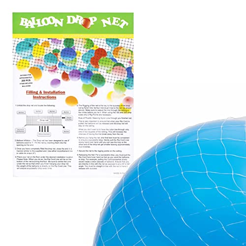 Sparkle and Bash 16 ft Balloon Drop Net for Ceiling Release, Birthday Party, Graduation, New Years Eve Decorations, Festive Netting Accessory for Gender Reveal, Celebrations and Special Occasions