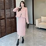 Women's Korean Style Fashion Set Winter Coat Skirt Elegant 2342 1231 L