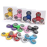 SCIONE Fidget Spinner Bulk 10 Pack Tri-Spinner Office Desk Classroom ADHD Anti Anxiety Focus Finger Fidget Spinners Stress Relief Toys Gifts for Adults Kids Party Favors Easter Basket Suffers