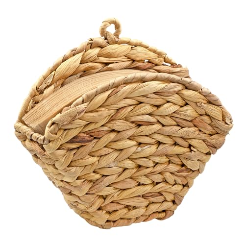 AuldHome Design Cone Coffee Filter Holder (Water Hyacinth), Woven Filter Storage Container, Rustic Farmhouse Style