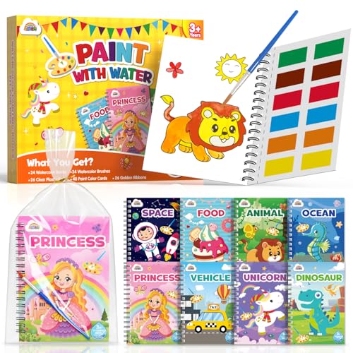 ZMLM 24 Water Coloring Books for Kids Party Favors - Bulk Mini Coloring Books for Kids Ages 4-8,Small Birthday Goodie Bag Stuffers School Teacher Return Gift Art Crafts Classroom Prizes (Classic)
