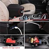 YJYWZH Double Layer Armrest Box for Mazda CX-3 2015-2018 Car Interior Storage Center Console with 3 USB Port Black (Black with Red Thread)