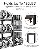 ORDORA Pots and Pans Organizer: Rack for Cabinet, 8-Tier Heavy Duty 120LBS Pots Pans Organizer Rack under Cabinet Adjustable for Dutch Ovens, Cast-iron Pans, Heavy Skillets Griddles, Shallow Pots