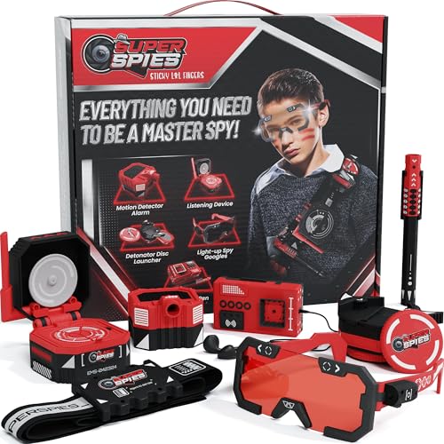 STICKY LIL FINGERS SuperSpies Secret Agent Spymaster Kit - Spy Gear Ninja Toys and Gadgets for Kids 8-12 Detective Kit