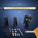 Nilight LED Light Bar 32 Inch 180W 12600LM Spot Flood Combo Driving Lamp Roof Bumper Off Road Lights LED Work Light Pods for Van Camper Wagon Car Pickup Golf Cart ATV UTV SUV Truck Boat 4x4