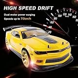 SREJNGL RC Drift Car, Speed 70KM/H High Speed RC Sports Car, 1:10 Scale RC Drift Car with LED Light, 2.4Ghz RC Racing Car with 2 Batteries, Xmas Gift for Kids and Adults