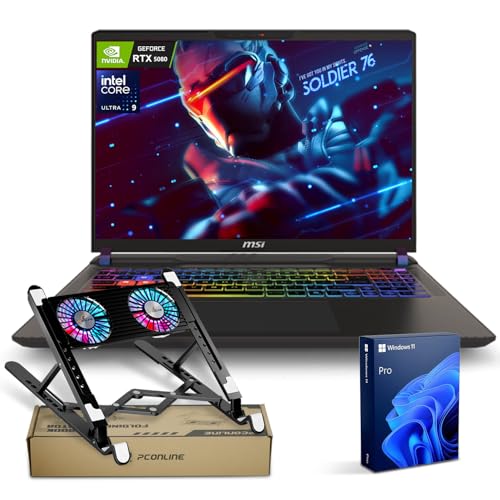 MSI Vector 16 HX RTX 5080 16" QHD+ 240Hz Display, Ultra 9 275HX(Beats i9-14900HX), NVIDIA GeForce RTX 5080 Pro Gaming Laptop, 64GB DDR5, 8(4+4)TB SSD, RGB Backlit, Bundle with PCO Notebook Fold Cooler