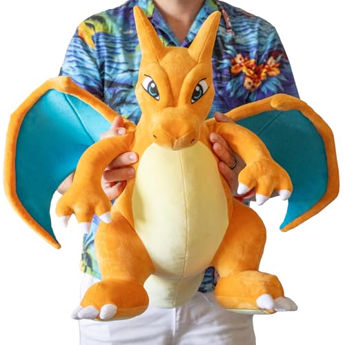 Pokemon 24" Jumbo Charizard Large Plush - Charmander Evolution Figure - Officially Licensed - Authentic Giant Stuffed Animal Toy - Easter Basket Stuffer Gift for Kids, Boys, Girls