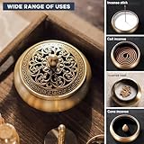 GAIORD 29 Pcs Brass Powder Incense Burner Kit, Incense Making Kit, Incense Powder with Incense Stick Holder(Stick/Cone/Coil Incense) Ash Catcher Tray As Gift for Yoga and Meditation