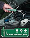 TESMEN TBF-200 Brake Fluid Tester with 8.5-Inch Corrosion Resistance Gooseneck Probe, High-Precision Brake Fluid Tester Pen with Data Hold, 3 Colors Backlight Alarm for DOT3, DOT4, DOT5.1-Green