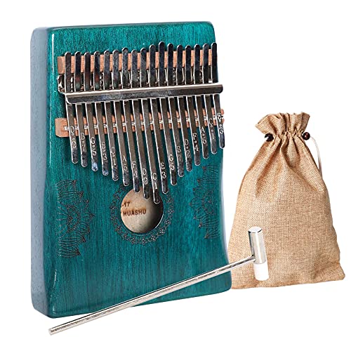 Kalimba Thumb Piano 17 Keys, Portable Mbira Finger Piano Gifts for Adults Music Instrument Thumb Pianos - 17 Keys Green