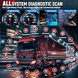 LAUNCH CRP129 HD Heavy Duty Truck Scanner, DPF Regen, Full System Diesel Diagnostic Scan Tool Speed Limit Adjust 7+ Reset Service Commercial Code Reader for Heavy Truck Pickup Tractor Semi-Trucks