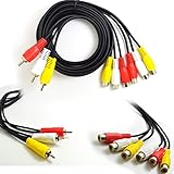 BronaGrand 3 RCA Male Jack to 6 RCA Female Plug Splitter Audio Video Av Adapter Cable (6FT)