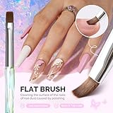 MelodySusie 4Pcs Nail Art Clean Up Brushes,Flat/Oval/Angled/Carved Gel Nail Brushes,For Nail Art Design Painting DIY and Cleaning Polish Mistake on the Cuticles Or Gel Application