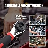 CMTOOL Adjustable Ratchet Wrench Kit for 6-22mm Screw, Portable Adjustable Ratcheting Wrench Set with Non-slip Handle, Automotive and Household Tool Perfect for Car Enthusiasts and DIY Home Repairs