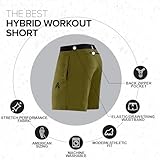 Anthem Athletics Evolflex Workout Shorts for Men - 5" 7" 9" Inch Inseam Options - Men's Athletic Gym Fitness Running Exercise & Sports Short - Defender Green - Large