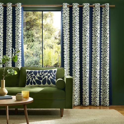 Orla Kiely Navy Blue Cream 229cm x 229cm Living Room Drapes